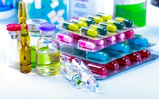 Different kinds of colorful medicines